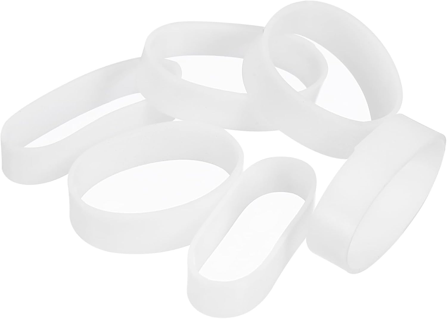uxcell 100Pcs Silicone Rubber Bands, 20x7mm Rubber Bands Rings Cable Ties Strong Elastic Bands Non-slip for Cord Wrapping Bag Wraps, White