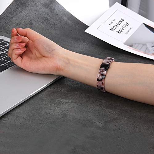 Image of Wongeto Compatible with Fitbit Inspire 2 & Inspire /Inspire HR Bands for Women, Resin Wristband Strap Bands for Fitbit Inspire accssorises (Flower Grey)