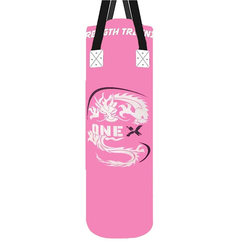 Boxing Bag Heavy Filled Punching Bag Training MMA Kickboxing Grappling Muay Thai Karate BJJ, Adult Home Gym Fitness Equipment (PINK)