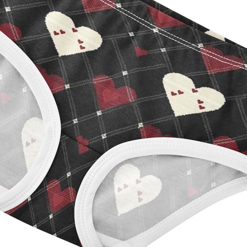 ZZKKO Diamond Grid Heart Love Girls Underwear Toddler Panties for Girls Comfort Brief Size 2T-8Y3