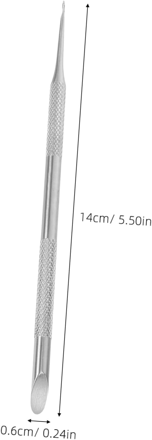Ipetboom Dual Ended Cuticle Remover Tool with Ergonomic Russian Circle Design Stainless Steel Nail Pusher for Dead Skin Removal and Nail Care Portable Manicure Tool for Home and Salon Use 5.51In