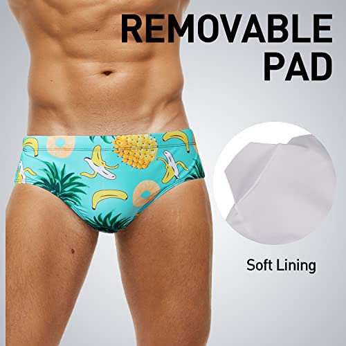 Arcweg Men's Swimming Trunks Briefs Low Waist With Removable Pad Swimwear Elastic Beach Shorts Boxers Underwear #TOP4
