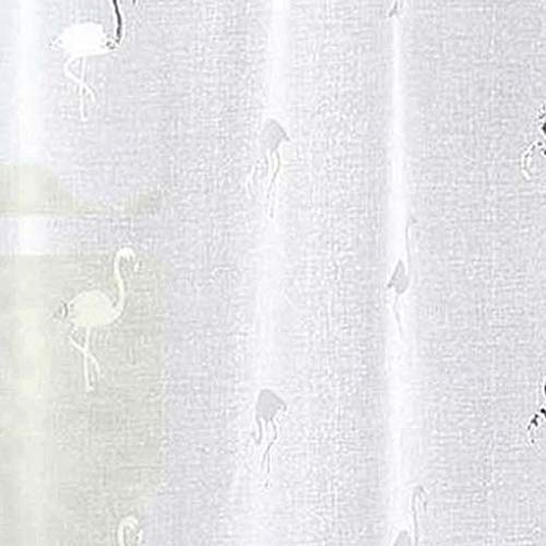 Lala + Bash Sandie Metallic Birds Pole Top Window Curtain Drapes For Bedroom, Livingroom, Kids Room, Children, Nursery-Assorted Colors-Set Of 2 Panels, 37 X 84 Inch, White & Silver #TOP4