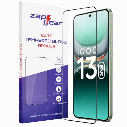 Image of Tempered Glass for iQOO 13 5G (6.82 Inch) | 9H Hardness Screen Protector | HD Clear | Bubble Free Installation | Anti Scratch | Oleophobic Coating | Case Friendly