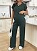 BLENCOT Maternity Sets Ribbed Knit Lounge Set Short Sleeve Maternity Sleepwear Pajamas Sets Two Piece Matching Outfits Set Green L