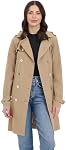 Michael Kors Manteau de tranchée double bouton pour femmes avec ceinture et amovible HoodTrenchcoat