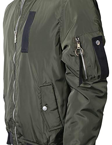Hat and Beyond Mens Bomber Jacket Active MA-1 Slim Fit Lightweight Windbreaker4