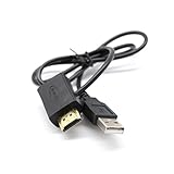 FABLOFT Convertor + 50cm USB 2.0 Male Charger Cable Lead HDMI Male to Female M/F Splitter Adapter for HDTV, PlayStation 3, DVD