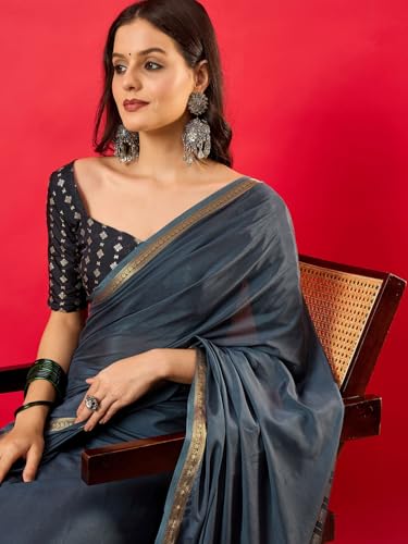 Image of AKHILAM Women's Kanjivaram Woven Soft Silk Saree With Blouse Piece