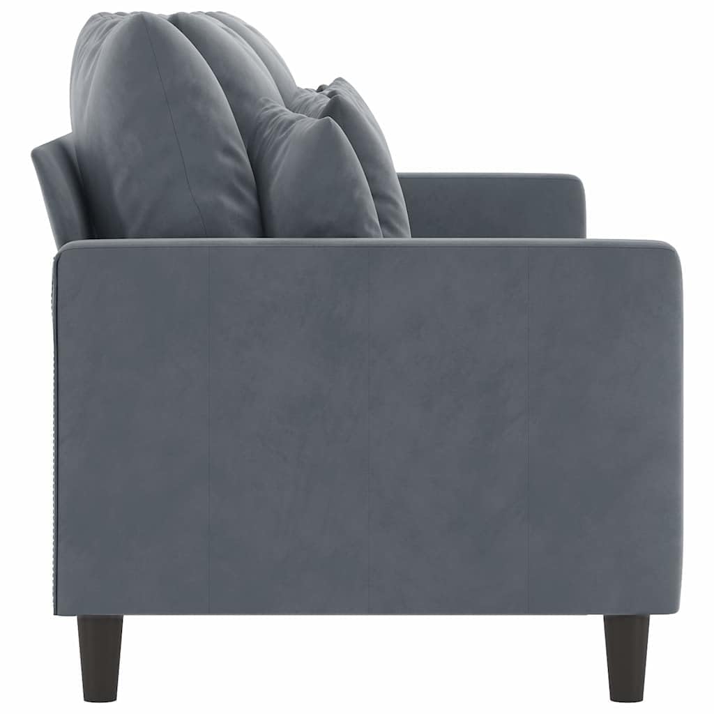 Sofá de 3 plazas terciopelo gris oscuro 198 x 77 x 80 cm sofá