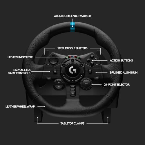 Logitech G923 Racing Wheel and Pedals for Playstation/PS5/PS4 & PC — view 7