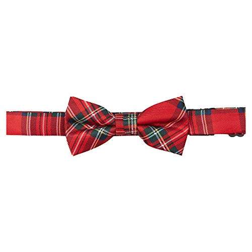 Jacob Alexander Royal Stewart Red Plaid Boys' Pre-Tied Banded Bow Tie