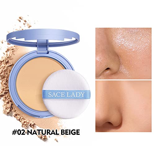 Sace Lady 2Pcs Face Make Up Set, Flawless Matte Foundation And Oil Control Pressed Powder, Lasting Coverage Waterproof Natural Cosmetics Kit #TOP4