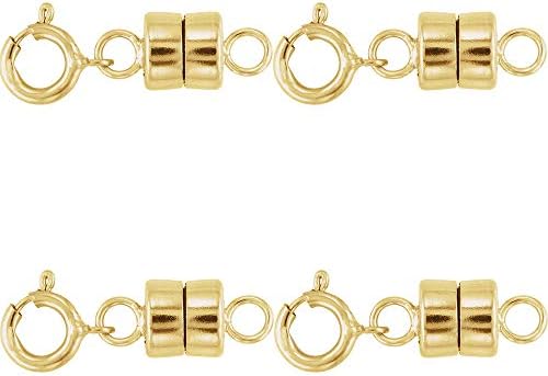 4 - New Solid 14K Yellow Gold Barrel Magnetic Converter Necklace Clasps with Spring Ring for Necklaces, Bracelets, and Anklets. - Jewelry by Sweetpea