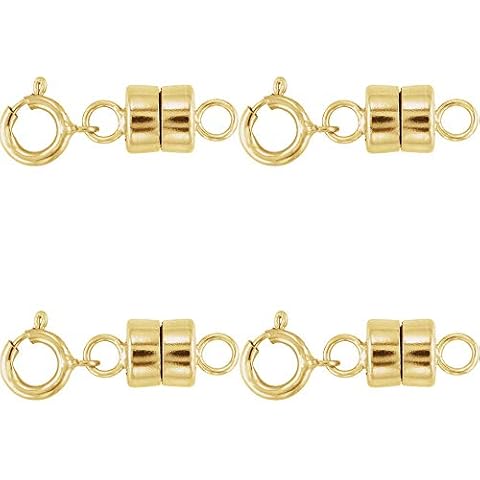 4 - New Solid 14K Yellow Gold Barrel Magnetic Converter Necklace Clasps with Spring Ring for Necklaces, Bracelets, and Anklets. - Jewelry by Sweetpea Cover