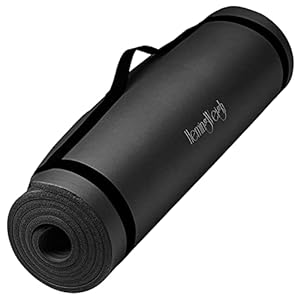 HemingWeigh Extra Thick Yoga Mat for Women and Men With Strap, 72×23 in Large Non-slip Exercise Mat for Home Workout…