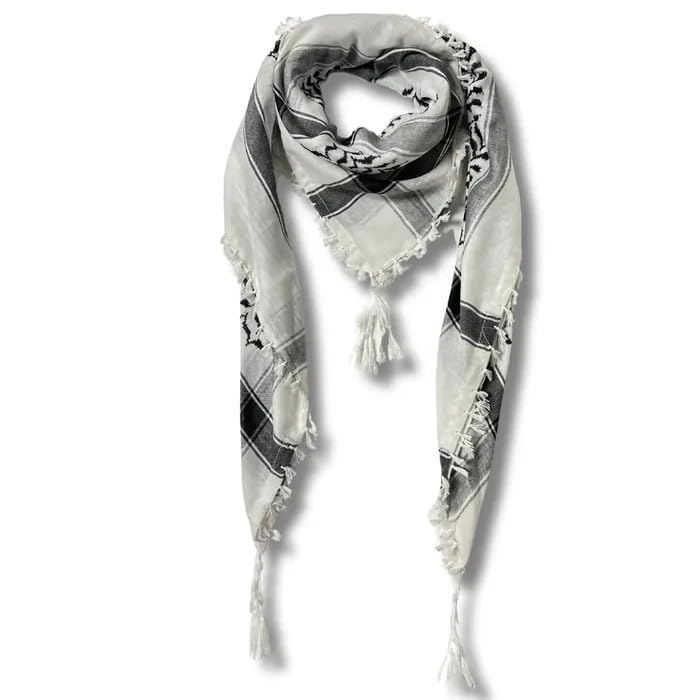 Keffiyeh with Sharshoba from Ramallah Palestine Authentic Habibi Scarf Head Wrap Unisex2