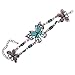 YAZILIND Tibetan Silver Butterfly Shape Chain Turquoise Bangle Bracelet Adjustable