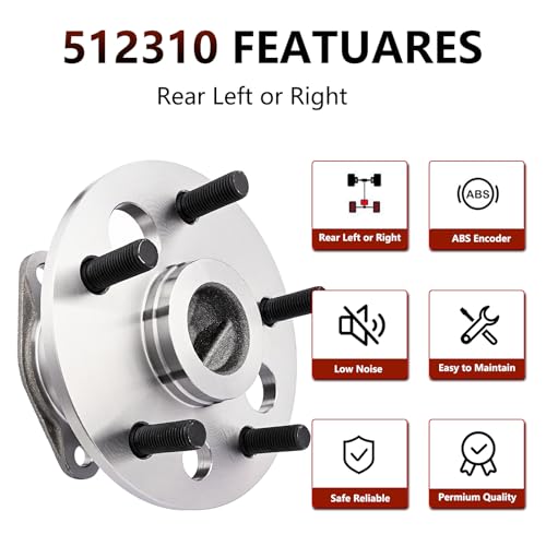 JLEO 512310 (Pair) Rear FWD Wheel Bearing and Hub Assembly Replacement Fits for Toyota Avalon 1995-2004,for Camry 1992-2001,for Solara 1999-2003,for Lexus ES300 1992-2001,for 1999-2003 RX300 by JLEO - Image 4