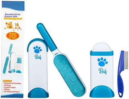 Pet Fur and Lint Remover Brush - Hair Remover Tool - Reusable Double-Sided & Sticky with Self-Cleaning Base - Dog & Cat Hair Remover…