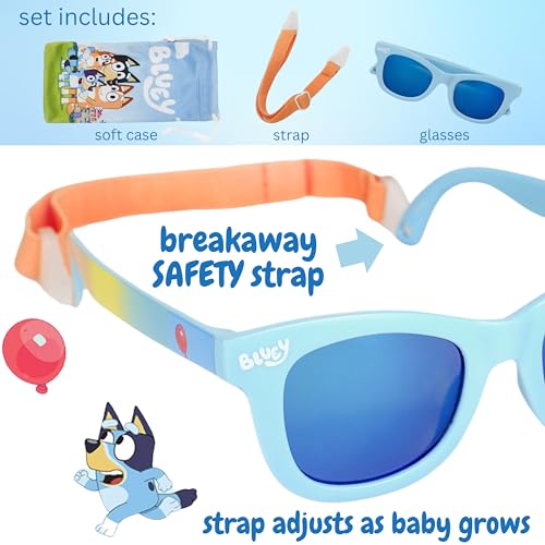 Arkaid Bluey Sunglasses for Baby 0-24m | Safe UV Protection | Flexible for Comfort | Includes Bluey Case and Easy Detachable Strap | Infant/Toddler4