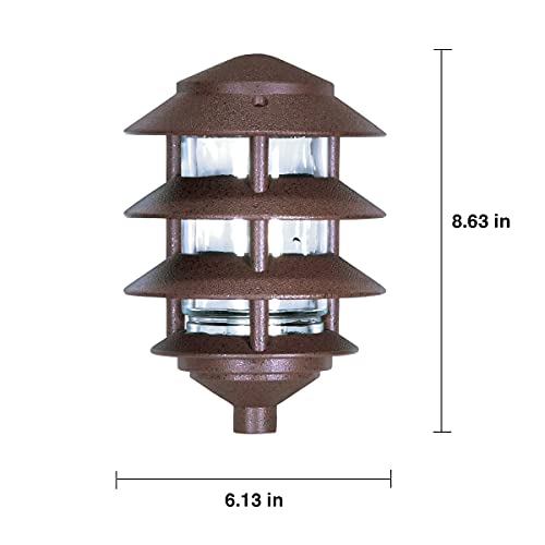 Image of Nuvo Lighting SF76 /633 One Light Three Louver Small Hood 120 Volt Die Cast Aluminum Durable Outdoor Landscape Pathway Lighting, Old Bronze