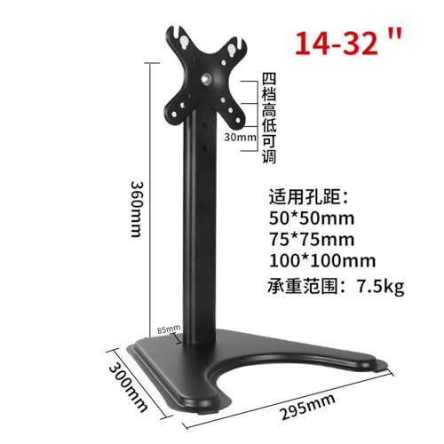 Support pour écran d'ordinateur de bureau avec base réglable 35cm pour rotation verticale