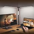 LED Desk Lamp for Office Home, Eye-caring 3-Lights 1500 Lumen with Clamp, Dual Screen Computer Adjustable Light, 24W Dimmable 272 Leds Remote Controlled Timed Table Lamp for Reading Study Working