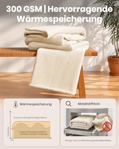Good Nite Fleecedecke, flauschig, Flanell, warm, weich, Überwurf für Sofa, Couch, Tagesdecke – Ansicht 5