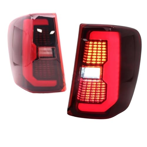 HJKLBNM Pair LED Taillights Compatible With 1999 2000 2001 2002 2003 2004 Jeep Grand Cherokee MK2 WJ Taillamp Rear Lamp Brake Fog Turn Signal Light(RED)