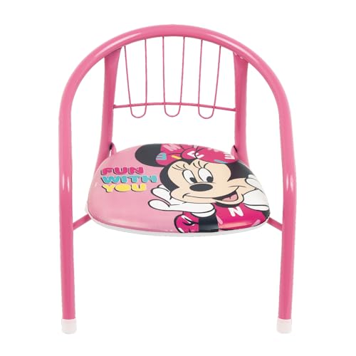 ARDITEX Silla Infantil Minnie Mouse Disney, Silla Metal 35,5 x 30 x 33,5 cm Rosa