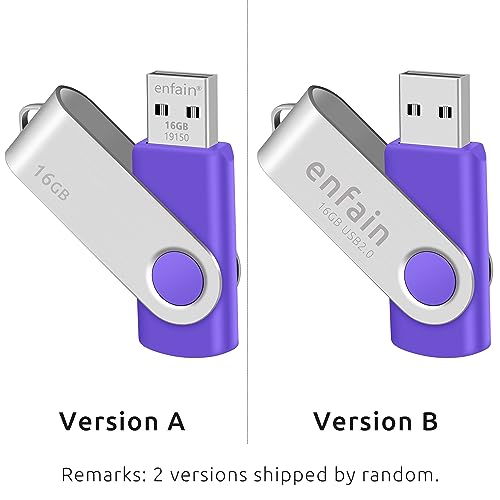 Image of Enfain Purple Flash Drive 16GB USB Memory Stick Drives 10 Pack for Distributing, Sharing Data of Work and Life in a Special Color