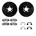 Dynamic Friction Company Front Brake Rotors-Drilled and Slotted-Black with 5000 Advanced Brake Pads includes Hardware 8512-11030