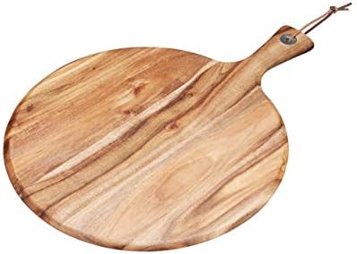 Natural Elements Wooden Cheese Board / Serving Platter, Round, 41 x 30 cm