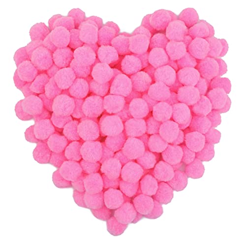 Morfen 150 Pcs Pink Craft Pom Poms 1 Inch Fuzzy Pompom Puff Balls for DIY Arts Crafts Projects Home Decorations