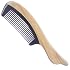 Breezelike No Static Black Buffalo Horn Comb with Fishtail Sandalwood Handle