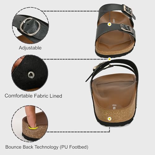 Image of Centrino Women's Berkin-Style Slip-On Sandals | Open Toe Design | Soft PU Footbed | Lightweight & Comfortable | Arch Support | On-Grip Sole | Casual Outdoor Wear (9223)