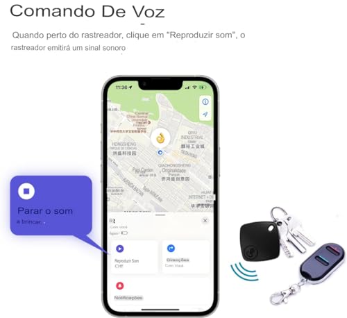 Mini Rastreador Gps Inteligente Smart Sem Fio Segurança Para Malas Pet Compatível Com IOS Iphone e I