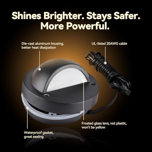 image for LEONLITE 12-Pack Update 5CCT LED Low Voltage Deck Lights, 180LM 3.74in