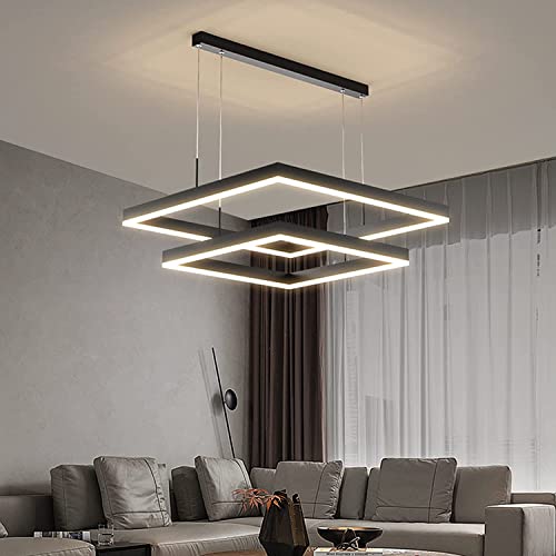 Lustre carré LED moderne en acrylique pour éclairage de cuisine et chambre