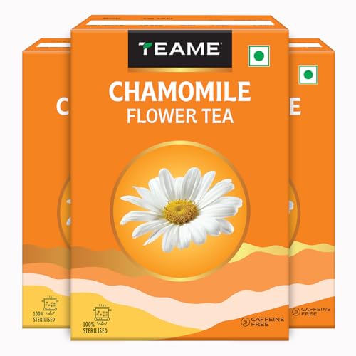 Image of TE-A-ME - Chamomile Tea - 100g (100+ Cups) | Helps in SLEEP & RELAXATION | Herbal - Caffeine Free | Flower Based - Non-Bitter | Chamomile Tea for Sleep | 50g - Pack of 3