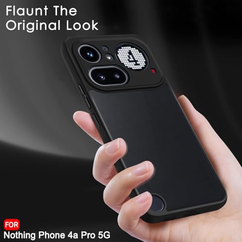 Image of TheGiftKart Hybrid Shockproof Back Cover Case for Nothing Phone 4a Pro 5G | Hard Back Cover Case for Nothing Phone 4a Pro 5G (PC & TPU, Translucent Smoke Matte Back, Black Sides)