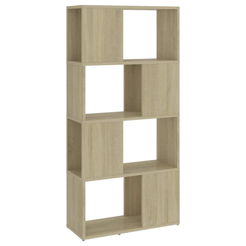 vidaXL Book Cabinet Room Divider Home Living Room Office Furniture Organsier Privacy Screen Book Storage Cabinet Shelf Bookcase Sonoma Oak Chipboard โ image 1