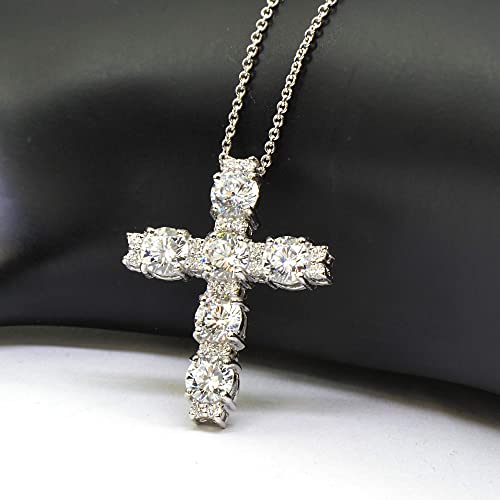 B. Brilliant Cross Necklace For Women | Sterling Silver Necklace Round-Cut Aaa Cubic Zirconia Big Large Cz Crosses For Women With Gift Box #TOP6