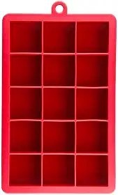 Oikos - Forma de Gelo de Silicone 15 Cubos Vermelha