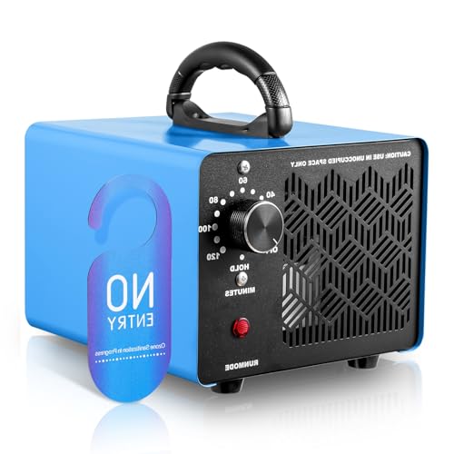 Teodute Versión Actualizada Generador de Ozono 80000 mg/h, Maquina Ozono Industrial O3 con Temporizador 120 Minutos para 400 m², para Garajes Apartamentos Hoteles Cocinas Mascotas y Olores