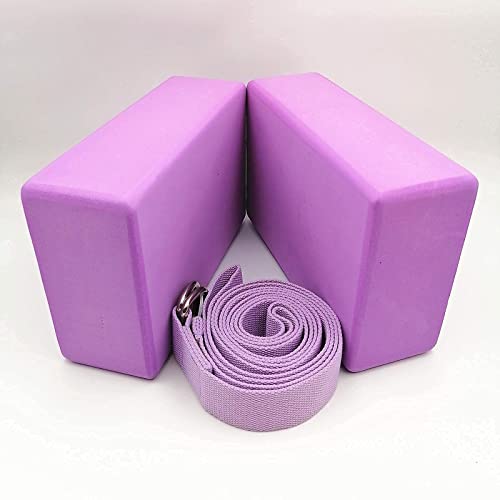 WowDude Yoga Blocks 2 Pack with Strap,Yoga Set Accessories Yoga Blocks for Women Yoga Foam Blocks Yoga Kits High Density, Non-Slip Surface for Yoga, General Fitness, Pilates, Stretching