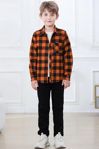Image of Betusline Boy and Men Button Down Plaid Shirt | Soft,Breathable and Comfortable Fabric
