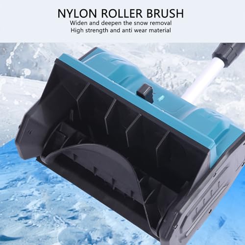 Akku-Schneeschaufel, Batteriebetrieben, 21 V, 31,8 cm Breit, Elektrische Schneefräse, 7,6 M Wurfweite, Verstellbare Tragbare Schneekehrmaschine mit Sicherem Schalter und