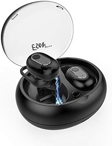 Esonstyle TWS True Wireless Earbuds, Mini Wireless Bluetooth Earbuds 15-Hrs Playtime Charging Case, Stereo Bluetooth 5.0 Headphones, TWS Bluetooth Headphone Microphone Cell Phone (Black) (Black)